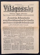 1947 Vilagossag, 3 Evf. 35. Sz., 1947. Februar 12., Benne A Magyar Koezoesseg Uegyevel, Es Kovacs Bela FKGP F?titkaranak - Non Classificati