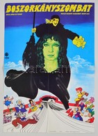 1984 Boszorkanyszombat, Magyar Mesefilm Plakat, Rendezte: Rozsa Janos, Hajtasnyommal, 56,5x39,5 Cm - Altri & Non Classificati