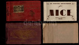 4 Db Regi Olasz Es Francia Kepeslap Album / 4 Pre-1945 Italian And French Postcard Albums, Booklets: Nizza (Nice), Firen - Non Classés