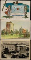 ** 2 Db Modern Budapesti Varoskepes Lap Es 1 Regi Nagykanizsa Leporellolap / 2 Modern Hungarian Town-view Postcards And  - Unclassified