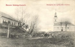 T2 Halmagycsucs, Varfurile; Koezseghaza, Goeroeg Katolikus Templom. Moskovits Mor Kiadasa / Town Hall, Church - Unclassified