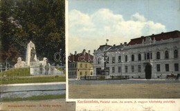 T2/T3 Karansebes, Caransebes; Kiralyi Szobor, Vagyonkoezoesseg Palotaja / Monumentul Regelui, Palatul Com. De Avere / St - Unclassified