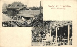 T2 Vizakna, Ocna Sibiului; Seiser Cukraszda Es Terasza, Pincern?k / Pastry Shop, Confectionery, Terrace With Waitresses - Unclassified