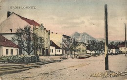T2/T3 Kakaslomnic, Nagy-Lomnicz, Grosslomnitz, Velka Lomnica; Utcakep Farakasokkal / Street View With Wood Pile  (EK) - Unclassified