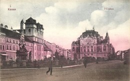 T2 Kassa, Kosice; Szinhaz, F? Utca, Szentharomsag Szobor / Main Stree With Theatre, Monument - Unclassified