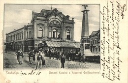 T2/T3 Szabadka, Subotica; 1849-es Kaponyai Csata Honved Emlekm?ve A Nemzeti Kaszino El?tt, Bartos Janos Pilseni Soercsar - Ohne Zuordnung