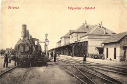 T3/T4 Versec, Vrsac; Vasutallomas Es G?zmozdony. W.L. Bp. 104. / Railway Station With Locomotive / Bahnhof (r) - Ohne Zuordnung