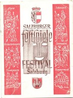 T3 1949 Salzburg, Salzburger Festspiele / Festival Salzburg Advertisement Card + So. Stpl. (kis Szakadas / Small Tear) - Non Classés