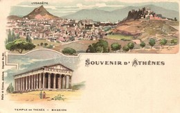 T2/T3 1899 Athens, Athina, Athenes; Lycadete, Temple De Thesee / Mount Lycabettus (Lykavittos), Temple Of Hephaestus (Th - Unclassified