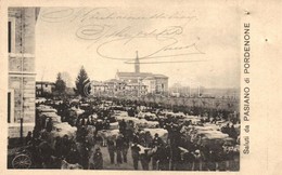 * T4 Pasiano Di Pordenone, Cattle Market, Cows, Crowd (tiny Holes) - Unclassified