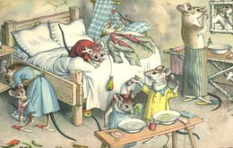 * T2/T3 Mouse Family In The Morning. Alfred Mainzer Nr. 4767. - Modern Postcard  (EK) - Sin Clasificación