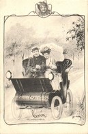 T2 Couple In Automobile, Art Nouveau S: Ch. Scolik - Zonder Classificatie