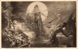 ** T2 Zauberfloete, Mond, Verstecke Dich Dazu / Erotic Art Postcard From The Magic Flute, B.K.W.I. 906/1. - Ohne Zuordnung