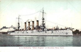 ** T3 USS Battleship West Virgina At Brooklyn Navy Yard, United States Pennsylvania-class Cruiser  (kis Sarokhiany / Tin - Ohne Zuordnung