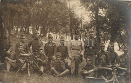 ** T2 Osztrak-magyar Katonak Csoportkepe Schwarzlose MG Geppuskaval / WWI Austro-Hungarian K.u.K. Soldiers With Schwarzl - Ohne Zuordnung