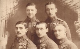 * T2 1918 Budapest, A Wendpassinger (?) Fiuk Katonai Kituentetesekkel Hazateresuek Utan / WWI Hungarian Brothers With Me - Unclassified