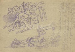 T2/T3 1944 Husveti Uedvoezlet! Tabori Postai Levelez?lap / WWII Hungarian Military Field Post, Easter Greeting (EK) - Sin Clasificación