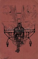 T2/T3 Krampus On Flying Airplane Bicycle. H.C.W.I. Emb (EK) - Ohne Zuordnung