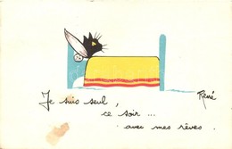 T2/T3 Sleeping Cat. French Art Postcard. S: Rene (EB) - Unclassified