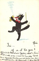 T2/T3 Cat Gentleman Smoking The Cigar. French Art Postcard. S: Rene (EK) - Unclassified