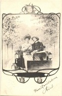 T2 Couple In Carriage, Art Nouveau S: Ch. Scolik - Non Classificati