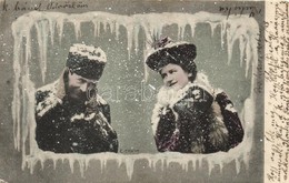 T2/T3 Romantic Couple, Winter Time, Snowing, Decorated S: E. Ernst (EK) - Non Classés