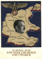 T2/T3 1938 Ein Volk, Ein Reich, Ein Fuehrer! / Adolf Hitler, NSDAP German Nazi Party Propaganda, Map, Swastika + 1938 Ei - Non Classés