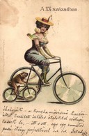 T2/T3 A XX. Szazadban / Lady With Dog On Bicycle. E.A. Schwerdtfeger & Co. No. 3222. Litho  (EK) - Non Classés
