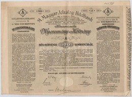 Budapest 1906. 'A Magyar Jelzalog-Hitelbank Konvenzionalis Nyeremeny-Koetvenye' 'B' Reszkoetveny 100K-rol, Szarazpecsett - Non Classificati