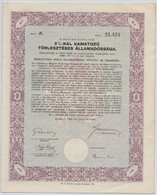 Budapest 1942. 'A Magyar Kiralysag 3%-kal Kamatozo Toerleszteses Allamadossaga' Koetvenye 50P-r?l Szarazpecsettel Es Sze - Unclassified
