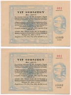 Budapest 1959. 'VIT' Sorsjegy 3,5Ft (2x) Sorszamkoevet? T:II-,III - Unclassified