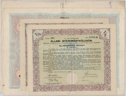 10db-os Koetveny Es Reszveny Tetel, Koezte 1926. 'Nemzeti Hitelintezet Reszvenytarsasag' Reszvenye 10P-r?l, 1923. 'A Nem - Non Classés