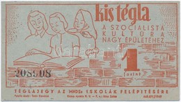 ~1960. 1Ft 'Kis Tegla A Szocialista Kultura Nagy Epueletehez' Teglajegy T:I- - Unclassified