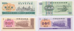 Kina ~1980-1990. 4db Klf Rizsjegy(?) T:I,I-
China ~1980-1990. 4pcs Of Diff Rice Coupons(?) C:UNC,AU - Non Classificati