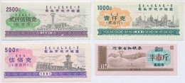 Kina ~1990. 4db Klf Rizsjegy(?) T:I,I-
China ~1990. 4pcs Of Diff Rice Coupons (?) C:UNC,AU - Non Classificati