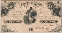 1852. 5Ft 'Kossuth Banko' Kitoeltetlen 'E' Sorozat T:I
Hungary 1852. 5 Forint Without Date And Serial Number, Serie 'E'  - Unclassified