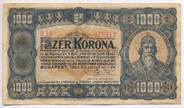 1923. 1000K 'Magyar Penzjegynyomda R.t. Budapest' Nyomdahely Jeloelessel T:III - Non Classés