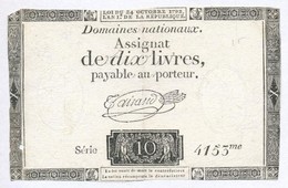 Franciaorszag 1792. 10L 'Assignata' Vizjellel Es Szarazpecsettel T:III- Vagott,ly.
France 1792. 10 Livres 'Assignat' Wit - Unclassified