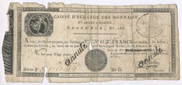 Franciaorszag / Rouen 1797-1803. 20Fr 'annule (ervenytelen)' Feluelbelyegzessel T:IV France / Rouen 1797-1803. 20 Francs - Sin Clasificación