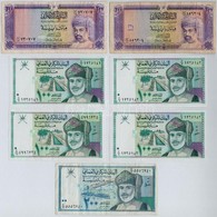 Oman 1993. 200B + 1994. 200B + 1995. 100B (4x) Koezte 3db Sorszamkoevet? + 200B T:II,III
Oman 1993. 200 Baisa + 1994. 20 - Unclassified