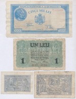 Romania 1920. 1L + 2L + 1945. 5000L  + Nemet Megszallas 1917. 1L T:III-,IV
Romania 1920. 1 Leu + 2 Lei + 1945. 5000 Lei  - Unclassified
