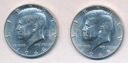 Amerikai Egyesuelt Allamok 1965-1966. 1/2$ Ag 'Kennedy' (2x) T:1- 
USA 1965-1966. 1/2 Dollar Ag 'Kennedy' (2x) C:AU - Non Classés