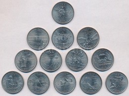 Amerikai Egyesuelt Allamok 2001-2003. 25c Cu-Ni '50 Allam' (13xklf) T:2 USA 2001-2003. 25 Cents Cu-Ni '50 States Quarter - Ohne Zuordnung