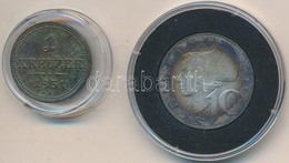 Ausztria 1851A 1Kr Br + 1957. 10Sch Ag T:2- Patina
<br/>Austria 1851A 1 Kreuzer Br + 1957. 10 Schilling Ag C:VF Patina - Sin Clasificación