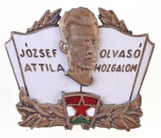 ~1970. 'Jozsef Attila Olvaso Mozgalom' Ezuestoezoett Es Zomancozott Fem Jelveny (30x25mm) T:1- - Ohne Zuordnung