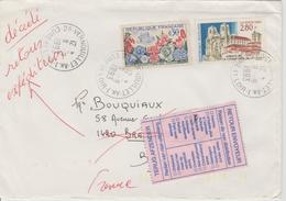 France 1993 Lettre Pour La Belgique Avec Vignette Belge Retour Envoyeur Décédé - 1961-....