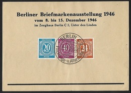 1946 - DEUTSCHLAND (Alliierte Besetzung) + Michel 924/925+929 [Berliner Briefmarkenausstellung 1946] + BERLIN - Storia Postale