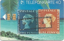 Germany - Briefmarken 3 - Blaue & Rote Mauritius - E 03-08.91 - 30.000ex, Used - E-Series: Editionsausgabe Der Dt. Postreklame