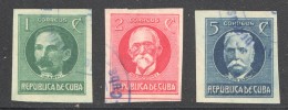 1926  Marti, Gomez, Garcia  Série Complète De  3 Timbres Non-dentelés - Used Stamps