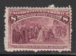 USA 1893 MH Scott #236 8c Columbus Restored To Favor - Tear, Cracked Gum - Ungebraucht